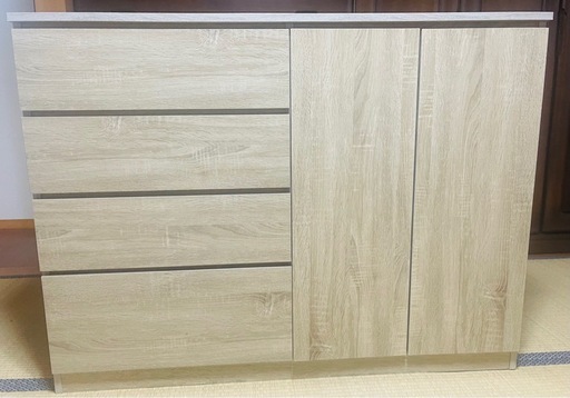 【美品】LOWYA 大容量収納キャビネット（120cm）ナチュラル 木目