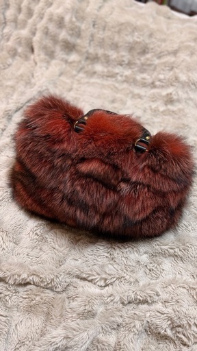 savini bettina ファー バッグ レッド