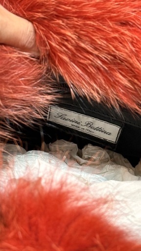 savini bettina ファー バッグ レッド
