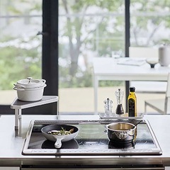 山崎実業 Plate 排気口カバー上コンロコーナーラック ホワイトの画像