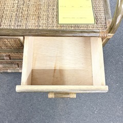 【ドリーム池田】◎ジモティ割7%◎ラタンチェスト「編みデザイン」ブラウン【49497】の画像