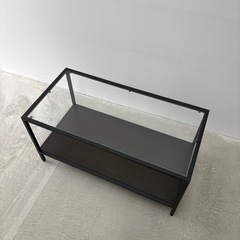 IKEA イケア ガラステーブル ブラックの画像