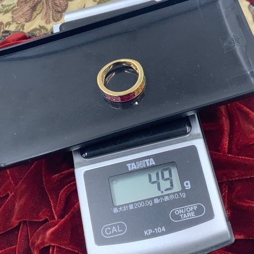 K18 レインボーリング　4.9g 3.07ct 約10号 鑑別書