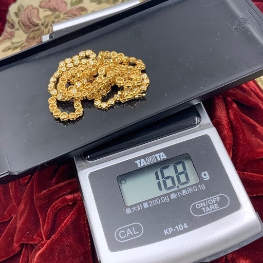 K18 テニスネックレス2ct 16.8g 約44.5cm (rootbrand) 宜野湾の 