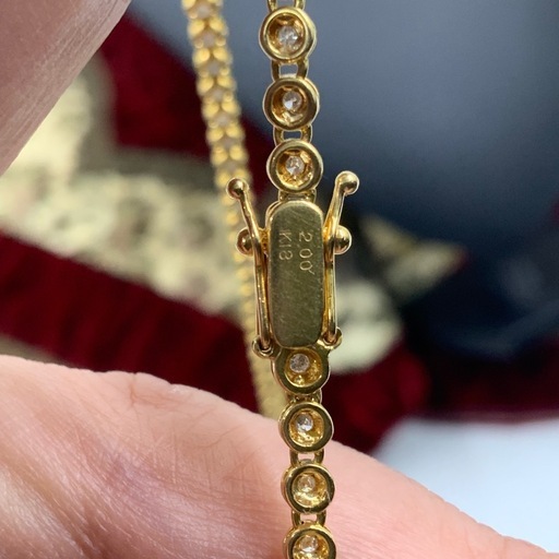 K18 テニスネックレス　2ct 16.8g 約44.5cm