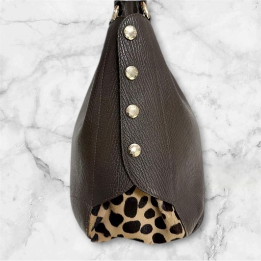 希少✨　FURLA フルラ　ハンドバッグ　カバン　ヒョウ柄　ハラコ　タイガー