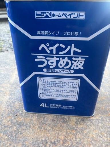 ペイントうすめ液　塗装用シンナー