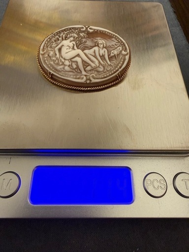 K18 地金 貴金属 カメオ 総重量11.4g ブローチ 金