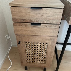 決定）LOWYA ラタン調　コンソールデスクセットの画像