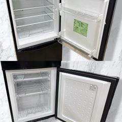 【2021年製 美品】アイリスオーヤマ 冷凍冷蔵庫 142L IRSD-14A-B ブラック 2ドア の画像