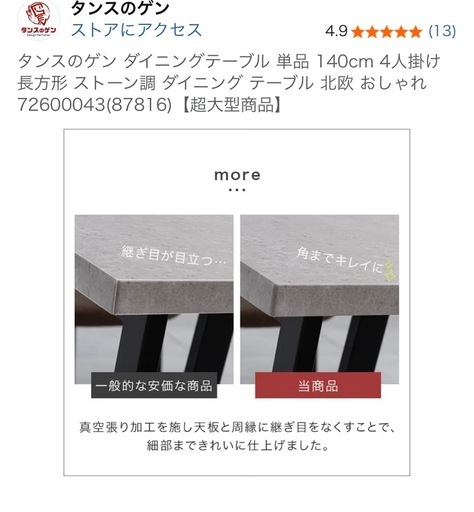 ダイニングテーブルのみ
 