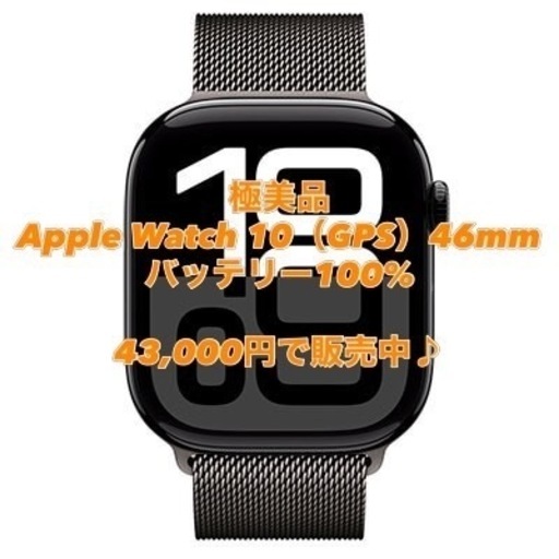 極美品　Apple Watch 10（GPS）46mm ジェットブラック