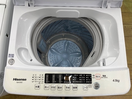 安心の1年保証】Hisense ハイセンス 4.5kg 全自動洗濯機 HW-K45E 2024 