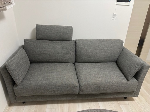 【手渡しのみ】3人用布張りソファ(CA10 DR-GY)+別売りヘッドレスト