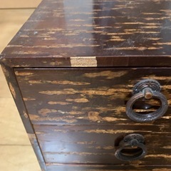 秋田樺細工（桜皮細工）」の三段小引き出しです　の画像