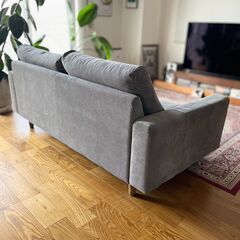 ニトリ　2.5人用布張りワイドソファ　グレーの画像
