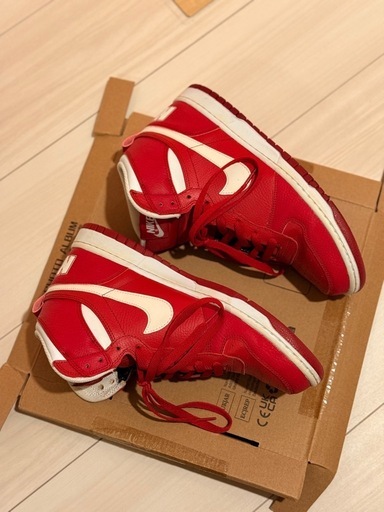 NIKE26.5cmナイキハイカットスニーカー赤レッド