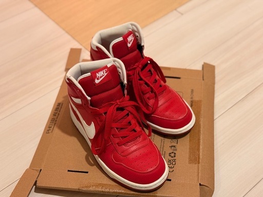 NIKE26.5cmナイキハイカットスニーカー赤レッド