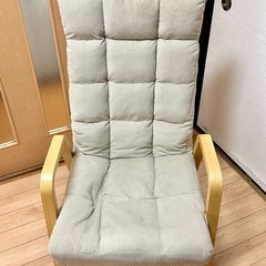 京都】アイリスオーヤマ　リクライニング ベージュ ハイバックチェアの画像