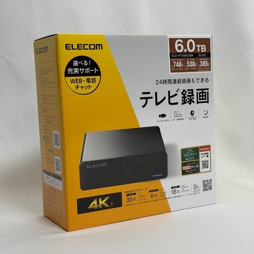 PC周辺機器 【新品未開封】外付けHDD 6TB ELD-HTV060UBK エレコム