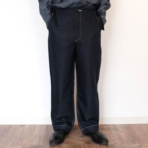 un/unbient アン 23SS 日本製 PULL PANTS WIDE デニム プルパンツ ワイド UNPT57 2 NAVY 