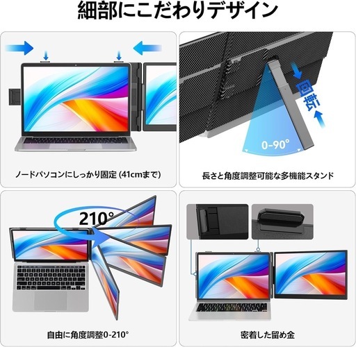 デュアルモニター 14インチ モバイルモニター IPSパネル