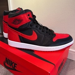 新品未使用 NIKE AJ1 Satin Bred 28.5cm 黒タグ付の画像