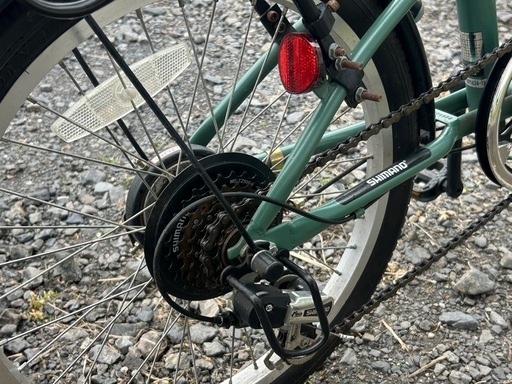 【カゴ＆キャリア＆ライト付き】Coleman 折りたたみ自転車 グリーン