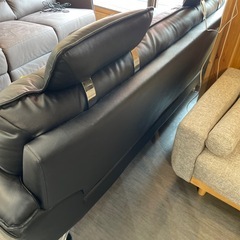配達可【3人掛けソファ】【黒】クリーニング済み【管理番号0414】野の画像