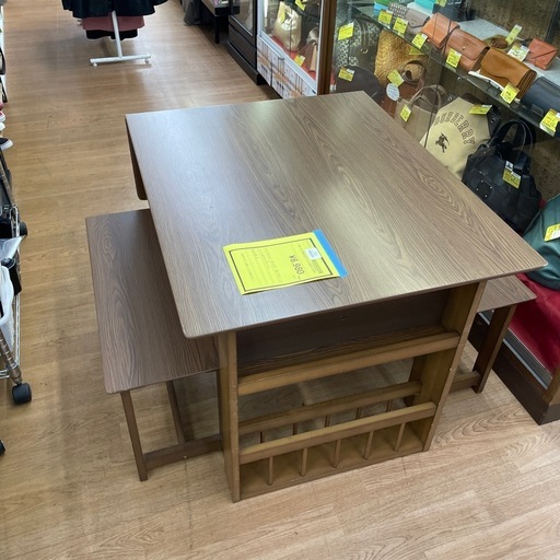 ☆ドリーム荒牧店☆ジモティー割引有☆【クリーニング済み】ニトリ/伸長式ダイニング3点セット/現状販売