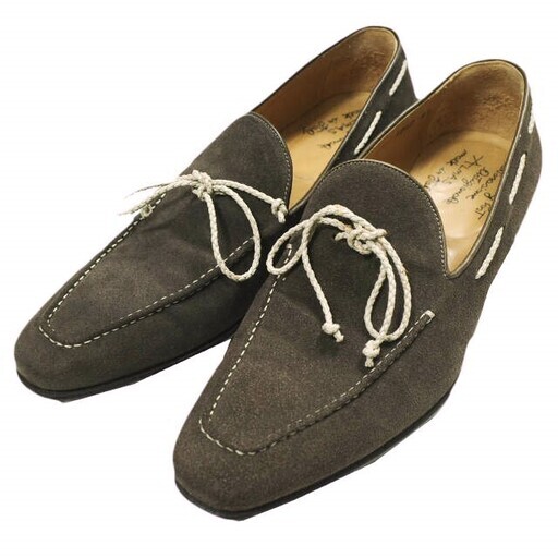 ALMAS x Trading Post アルマス トレーディングポスト 別注 イタリア製 スクエアポインテッドトゥ スエードローファー 1252 41(26cm) Brown シューズ【中古】【ALMAS × Trading Post】