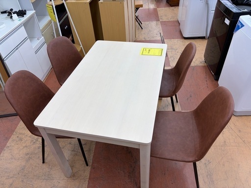 ★ジモティー割引有★ダイニング5点セット テーブル欠け有  《リサイクルショップドリーム次屋店/尼崎市若王寺》