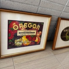 アメリカ　フルーツの箱ラベル額装の画像