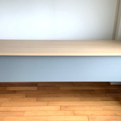 【美品/複数在庫】 Okamura FLAPTOR 折り畳み長机 幕板付き キャスター付き 天板1800×450mm テーブルの画像
