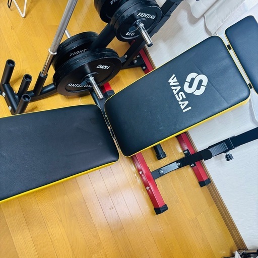 【決まりました】トレーニングセット一式　バーベル　シャフト　ベンチ等　筋トレ