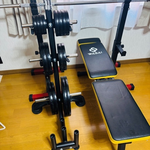 【決まりました】トレーニングセット一式　バーベル　シャフト　ベンチ等　筋トレ