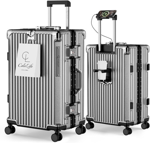 新品未使用✨ スーツケース キャリーケース　機内持ち込み　大容量 キャリーバッグ シルバー