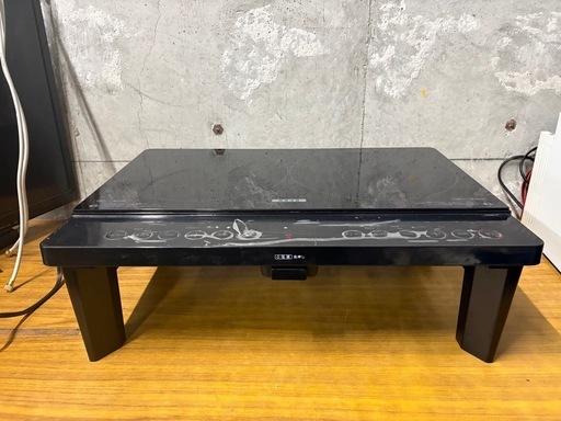 22年製　山善 2口IH調理器 脚付き YES-WL1456  0414-01