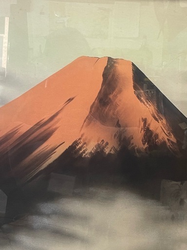 富士山 日本画 額装 約64×61cm 和風アート インテリア 壁掛け 絵画