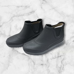 【新品】FASHION レインブーツ レインシューズ レディース  園芸 ショート ブーツ スニーカー カジュアルシューズ 完全防水 梅雨対策 滑り止め おしゃれ 大きいサイズ 雨靴 24.5cmの画像