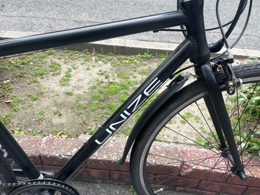 ?中古車?　クロスバイク　エントリーモデル　マットブラック　外装6段変速　フェンダー付　鍵付き　中古自転車　点検調整永久無料✨　西宮市