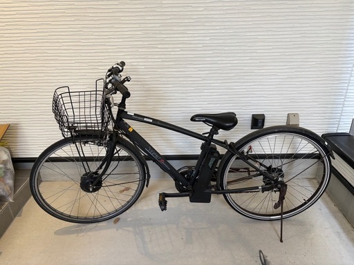 電動アシスト自転車 ブラック 前カゴ付き