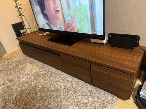 【今週引取希望】【日本製・完成品】使用9ヶ月 LOWYA 180cmテレビボード（デロンテ/ウォルナット）八王子