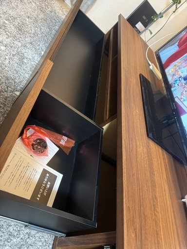 【今週引取希望】【日本製・完成品】使用9ヶ月 LOWYA 180cmテレビボード（デロンテ/ウォルナット）八王子