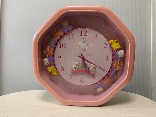 ハローキティ からくり時計 Hello Kitty Angel ピンク 壁掛け時計