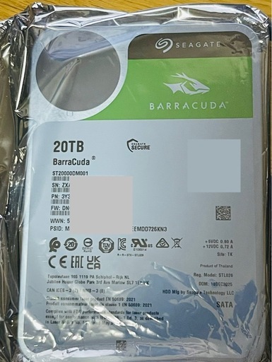 パソコン Seagate Barracuda 20TB ST20000DM001