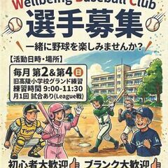 【Wellbeingな野球仲間】大大大募集㊥ ♬  - 高岡市
