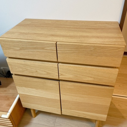 北欧　リビングボード　チェスト　引き出し　完成品　ナチュラル