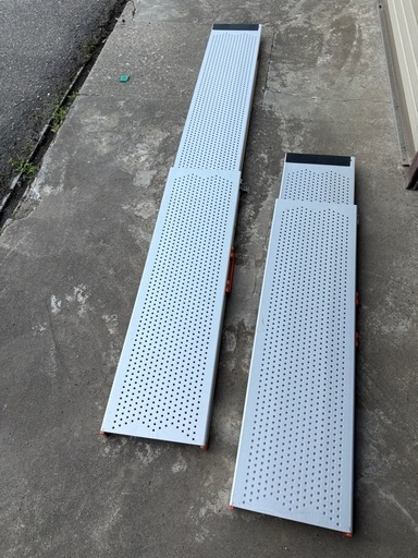 Ruedamann® 伸縮軽アルミスロープ 耐荷重400kg 長さ123cm-213cm*幅29cm 2本セット