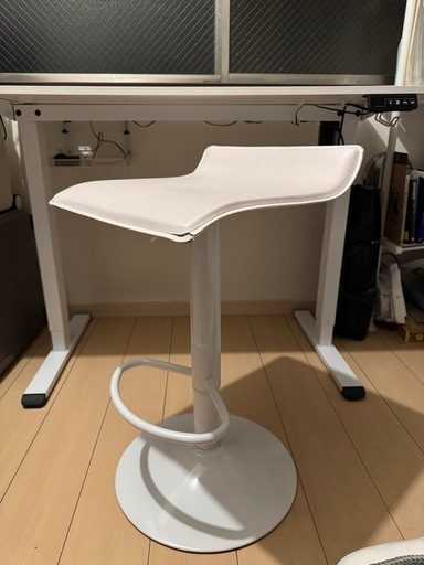 Alebert 電動昇降デスク ホワイト120×60×73~118　おまけ付き